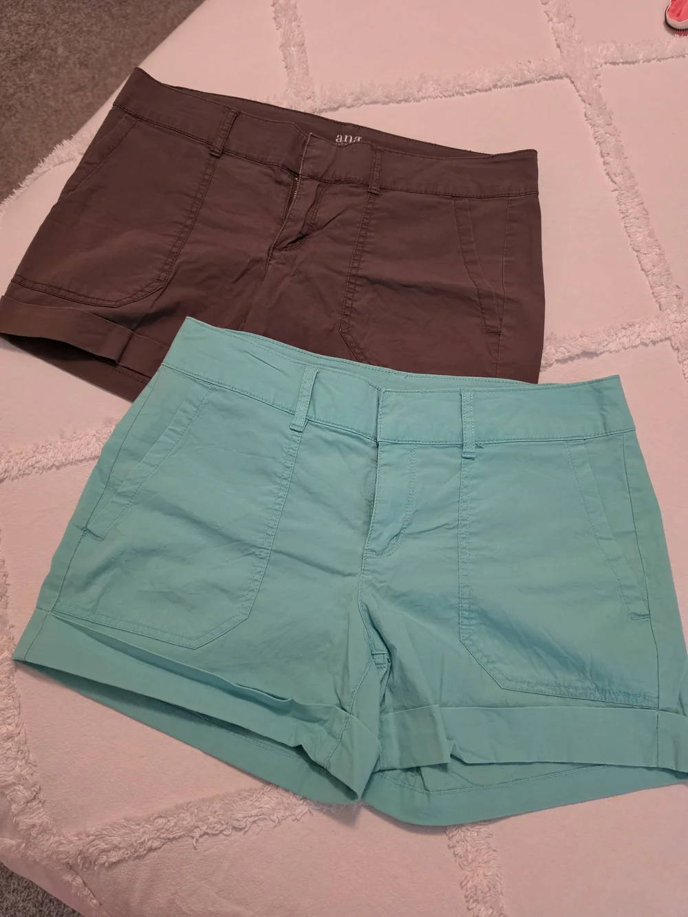 a.n.a Aqua and Olive Green Women's Shorts Set - Picture 1 of 3